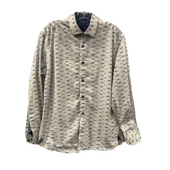 Luchiano Visconti Black Shirt Men's Size Small Button Up White Flip Cuff Cotton - Picture 1 of 8